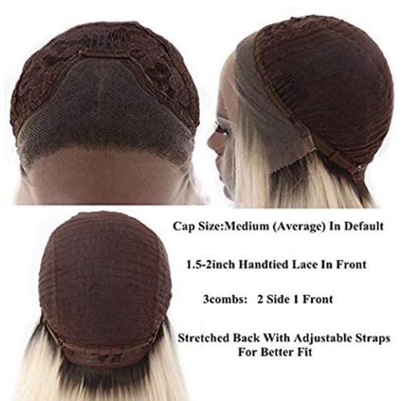 ANA G BROWN OMBRÉ WAVY SHORT BOB  LACE-FRONT WIG